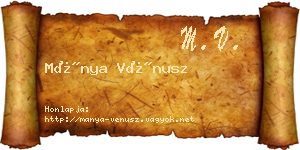 Mánya Vénusz névjegykártya